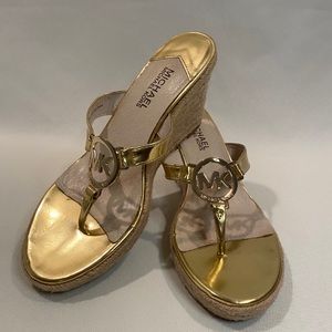 Michael Kors Gold Wedge Sandals